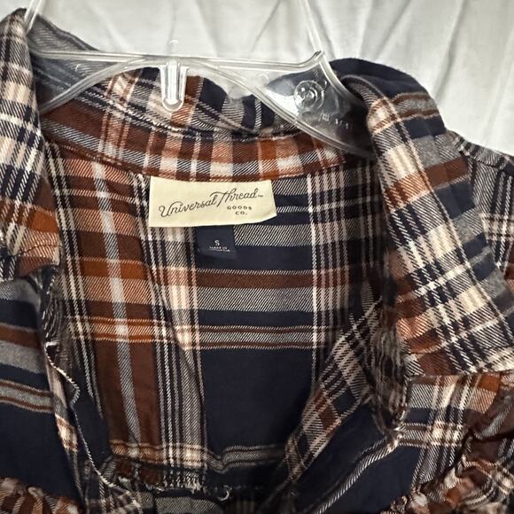 Universal Thread Goods Co Women's Plaid Fall Button Down Shirt Dress Size Small - Picture 3 of 5